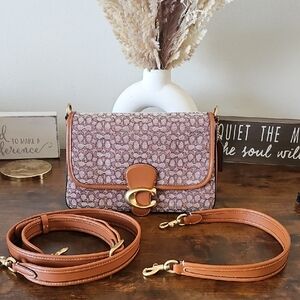 WEEKEND SALE...Coach Soft Tabby Brown Micro Signature Jacguard